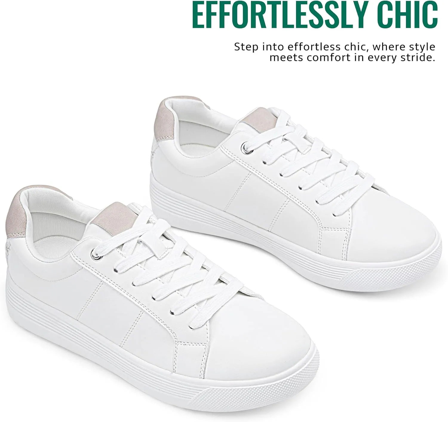 Vepose White Casual Walking Sneakers for Women Fashion Comfortable Slip On Low Top 8013 Shoes