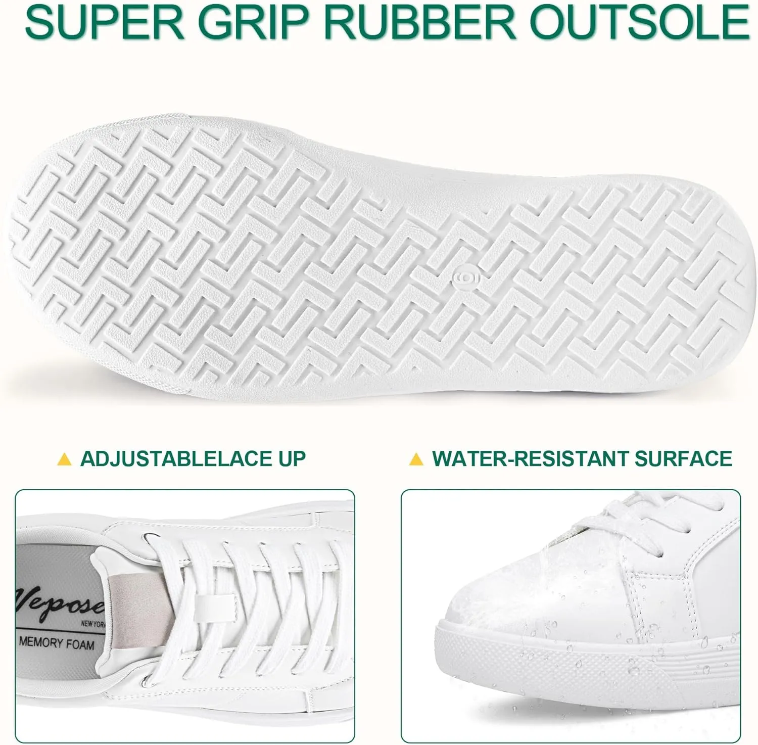 Vepose White Casual Walking Sneakers for Women Fashion Comfortable Slip On Low Top 8013 Shoes