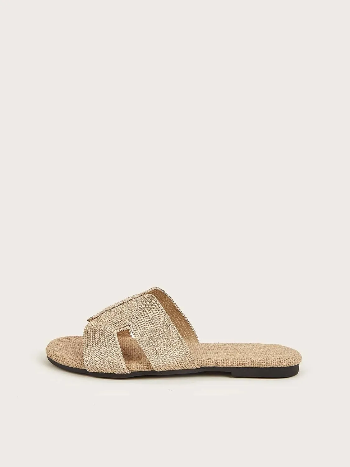 Verdusa Women's Cut Out Flat Sandals Open Toe Summer Sandals Slip On Slides