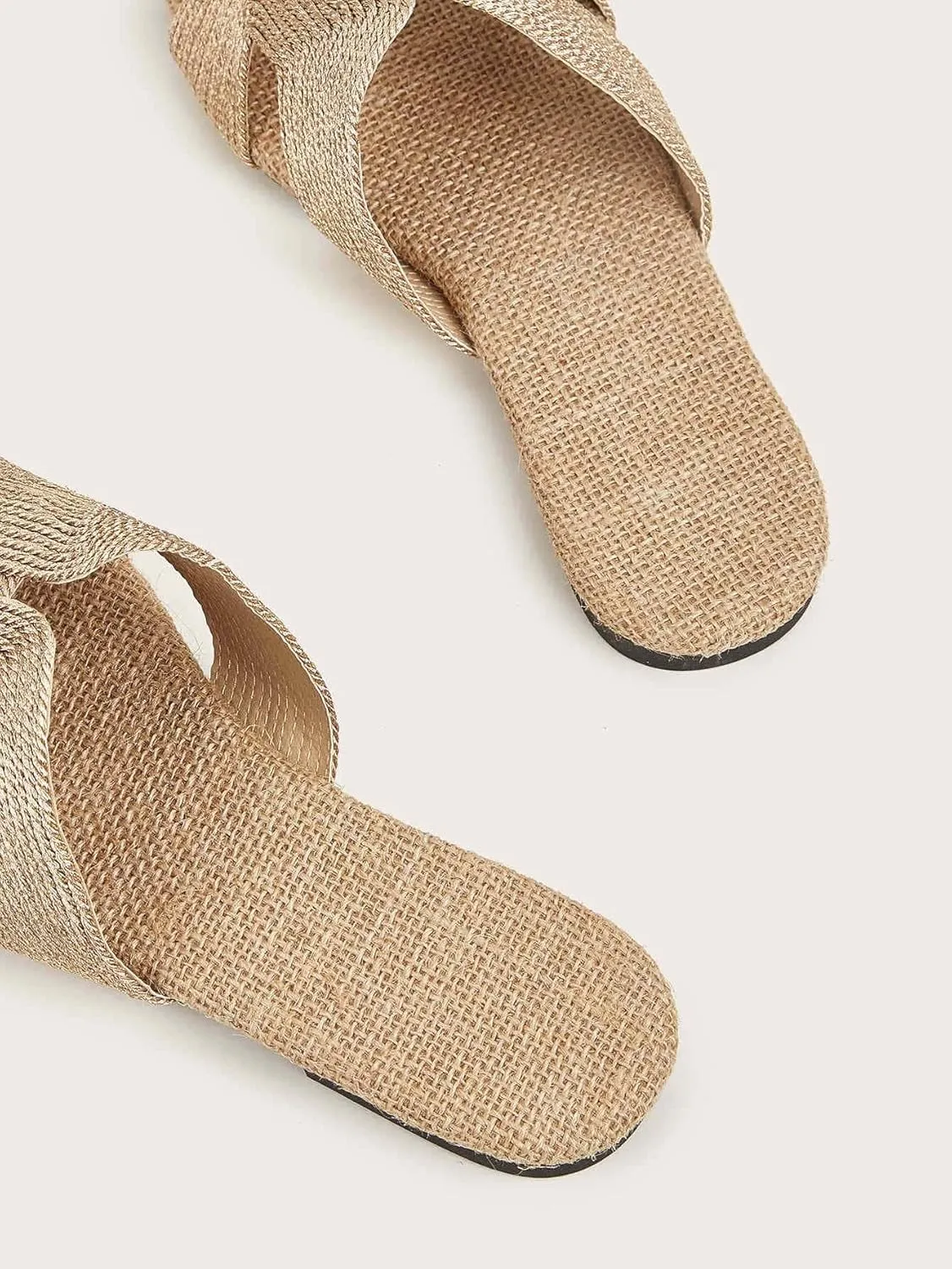 Verdusa Women's Cut Out Flat Sandals Open Toe Summer Sandals Slip On Slides