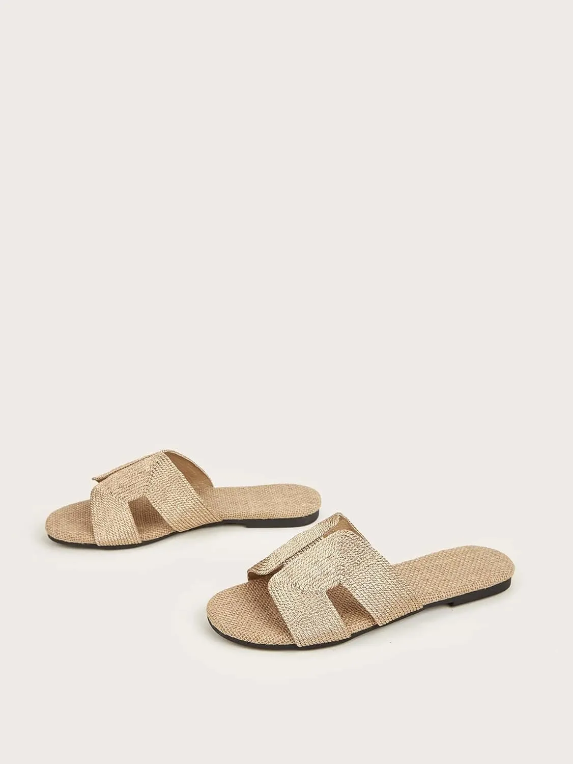 Verdusa Women's Cut Out Flat Sandals Open Toe Summer Sandals Slip On Slides