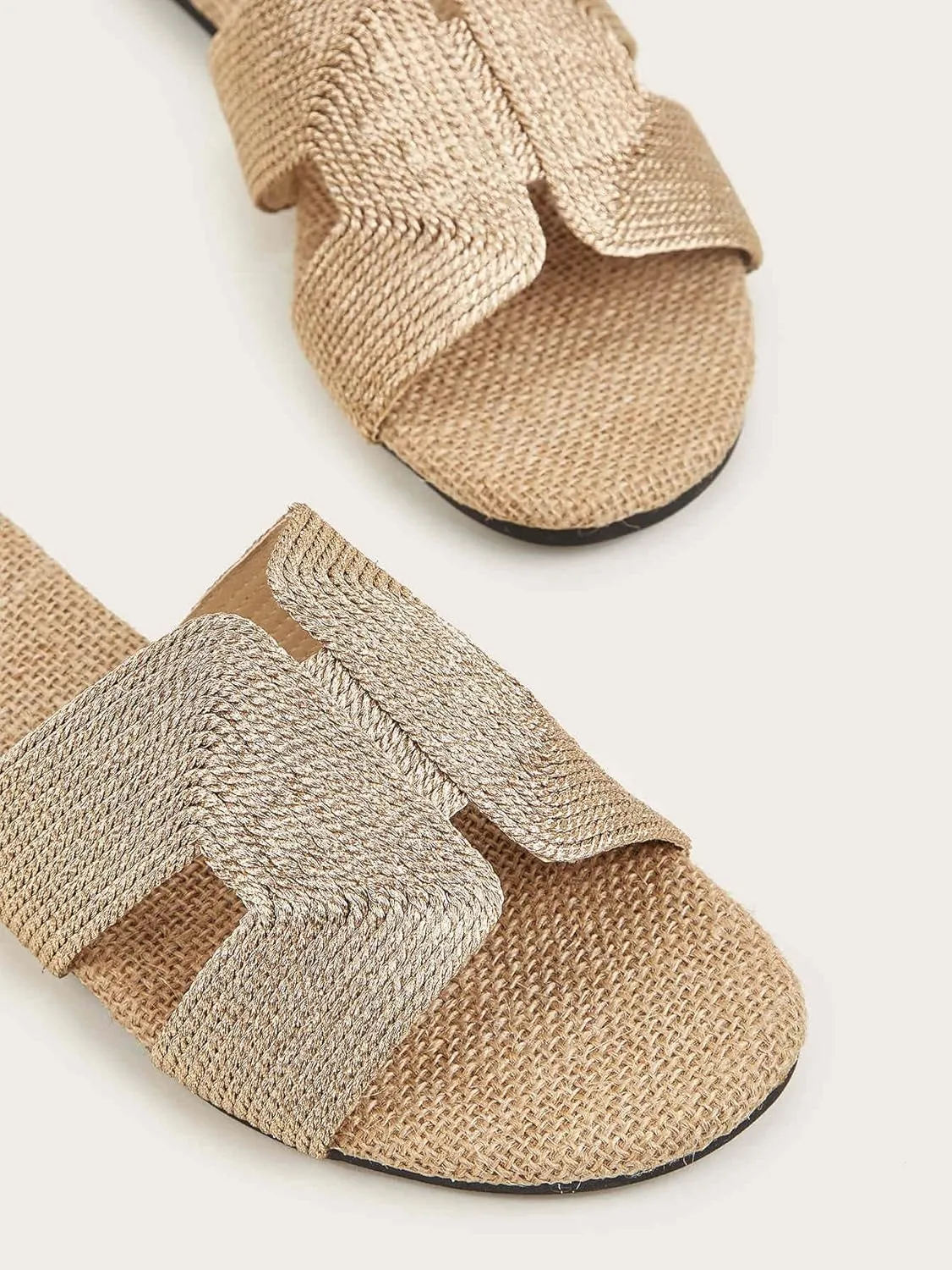 Verdusa Women's Cut Out Flat Sandals Open Toe Summer Sandals Slip On Slides