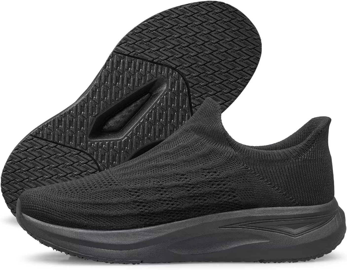 vibdiv Slip-in Walking Shoes Men Barefoot Sock Sneakers Flat Lightweight Casual Comfortable Breathable Laceless