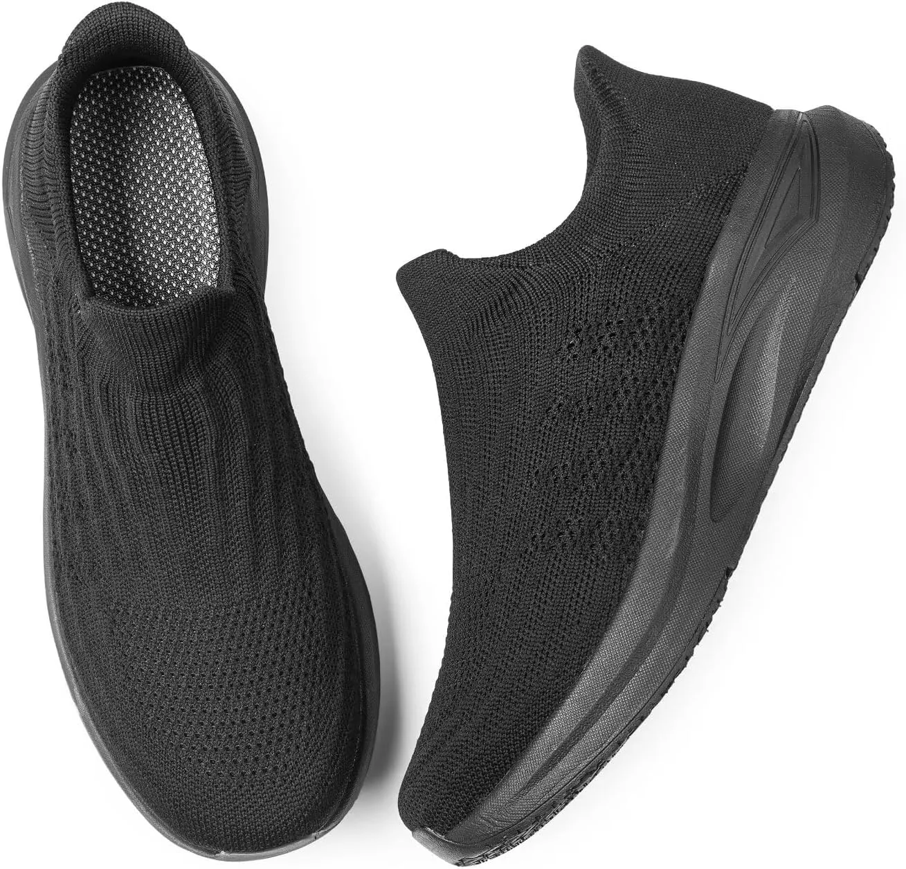 vibdiv Slip-in Walking Shoes Men Barefoot Sock Sneakers Flat Lightweight Casual Comfortable Breathable Laceless