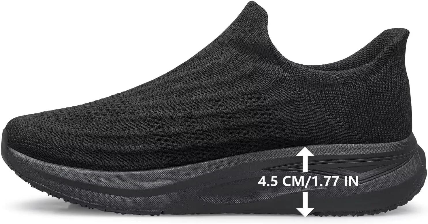 vibdiv Slip-in Walking Shoes Men Barefoot Sock Sneakers Flat Lightweight Casual Comfortable Breathable Laceless