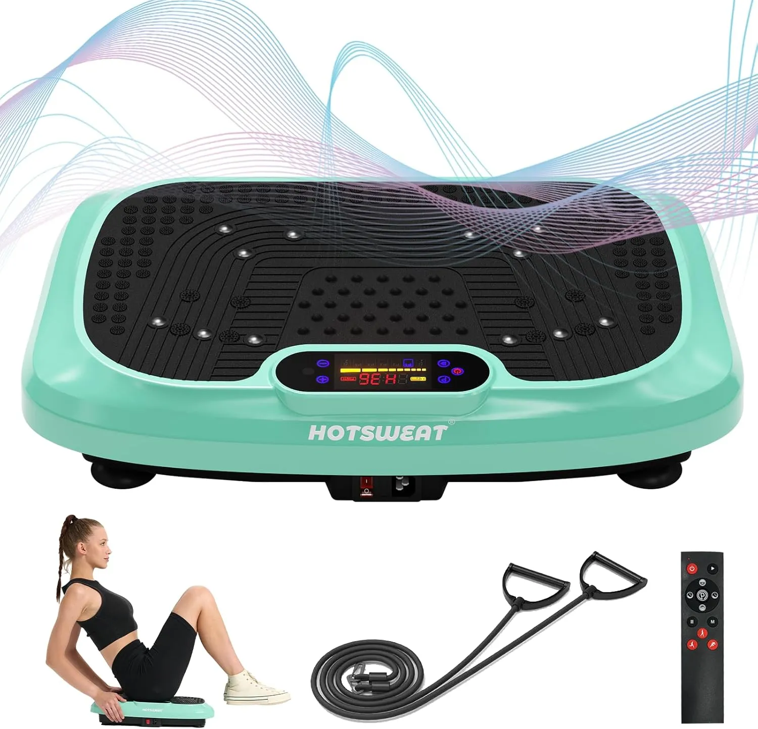 Vibration Plate Exercise Machine for Lymphatic Drainage, Power Plate Vibrating Platform, Shaker for Weight Loss, Exercise Board with 120 Levels for Home Gym