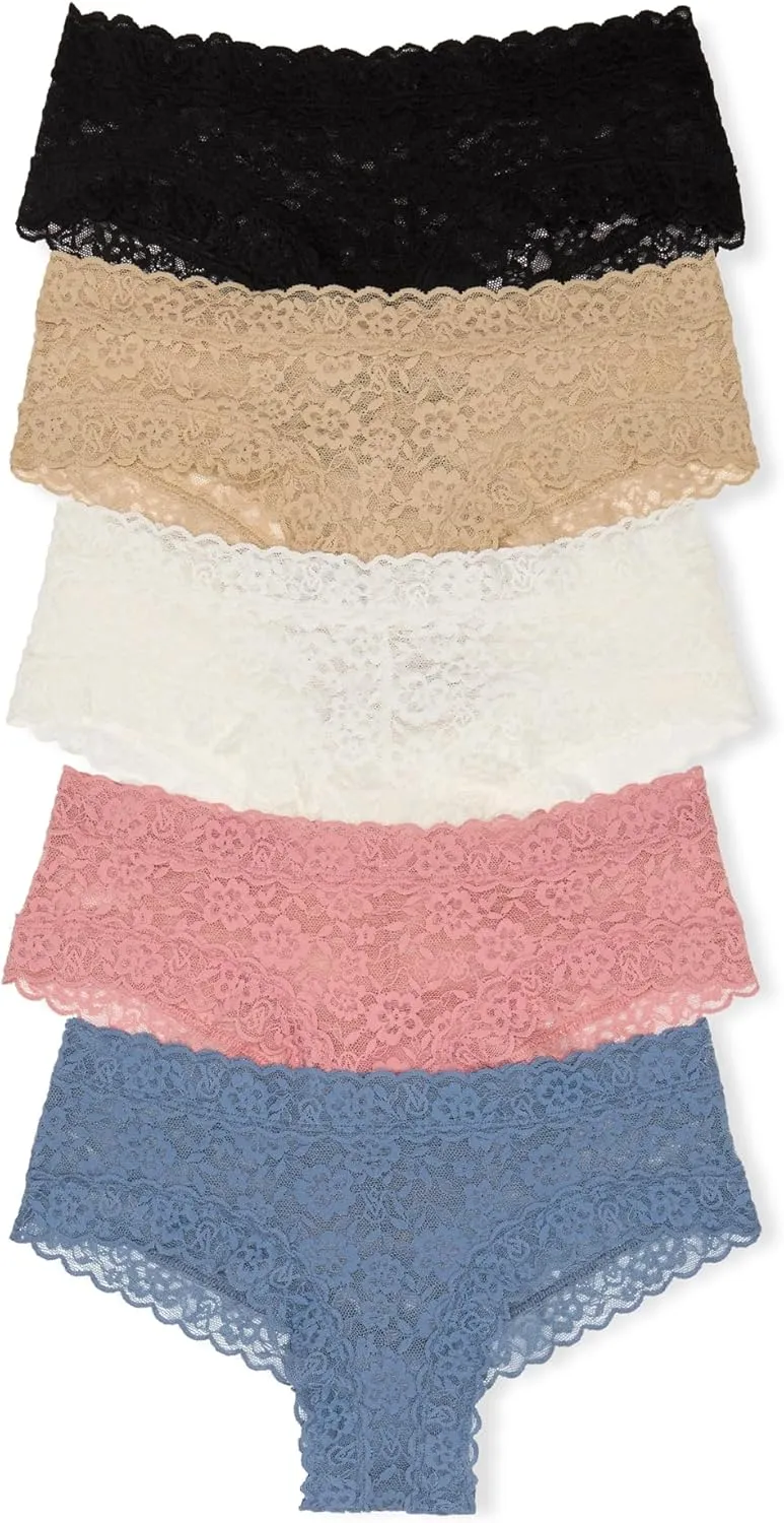 Victoria's Secret Women's Lace Cheeky Underwear, Minimal Coverage Panties for Women, Multi Pack (XS-XXL)