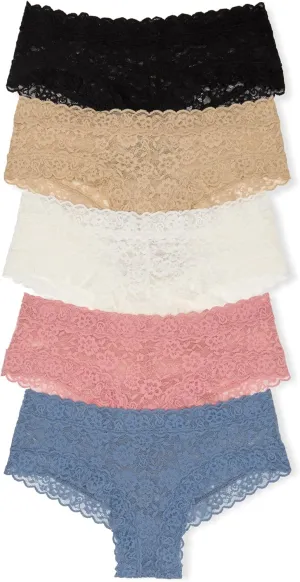 Victoria's Secret Women's Lace Cheeky Underwear, Minimal Coverage Panties for Women, Multi Pack (XS-XXL)