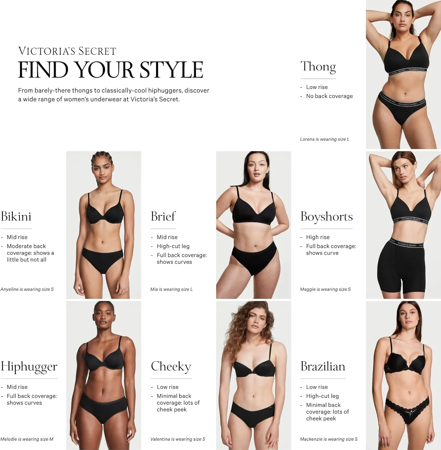 Victoria's Secret Women's No Show Cheeky Underwear, Minimal Coverage Panties for Women (XS-XXL)