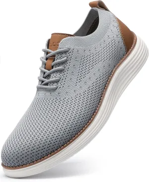VILOCY Men's Casual Dress Sneakers Oxfords Business Mesh Breathable Walking Shoes Tennis Comfortable
