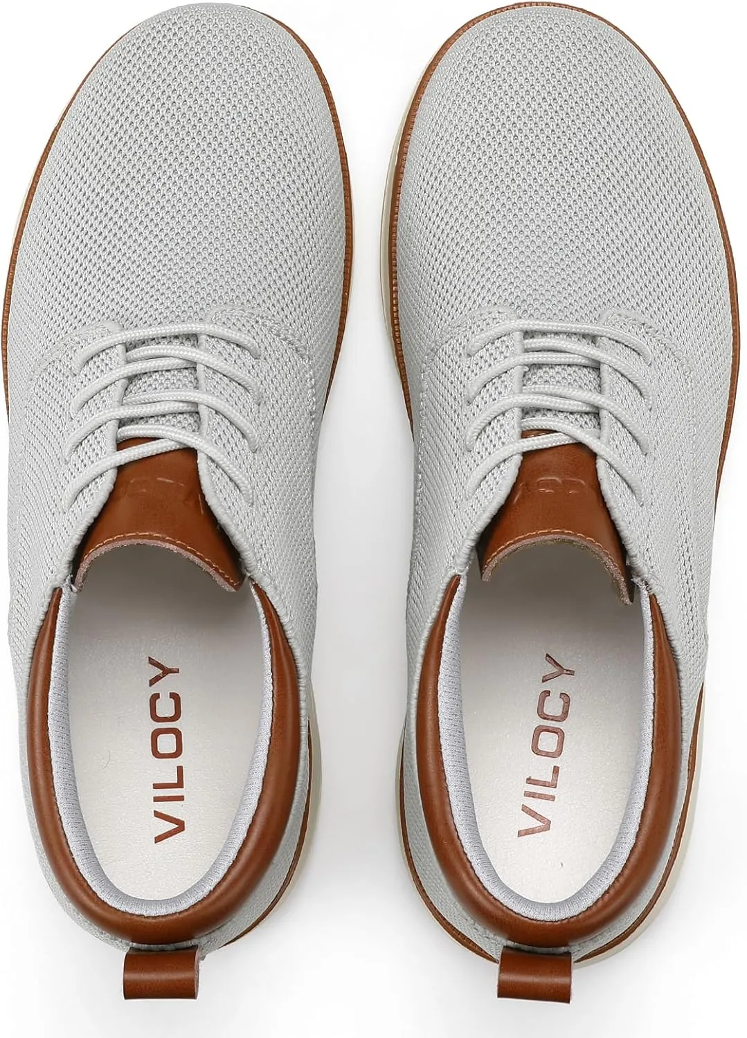 VILOCY Men's Wide Casual Dress Oxfords Business Shoes Fashion Sneakers Mesh Breathable Comfortable Walking Shoes