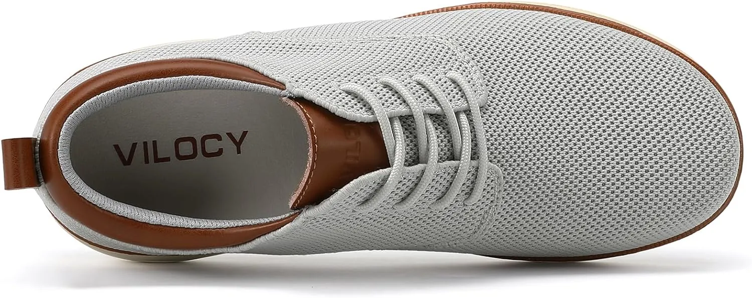 VILOCY Men's Wide Casual Dress Oxfords Business Shoes Fashion Sneakers Mesh Breathable Comfortable Walking Shoes