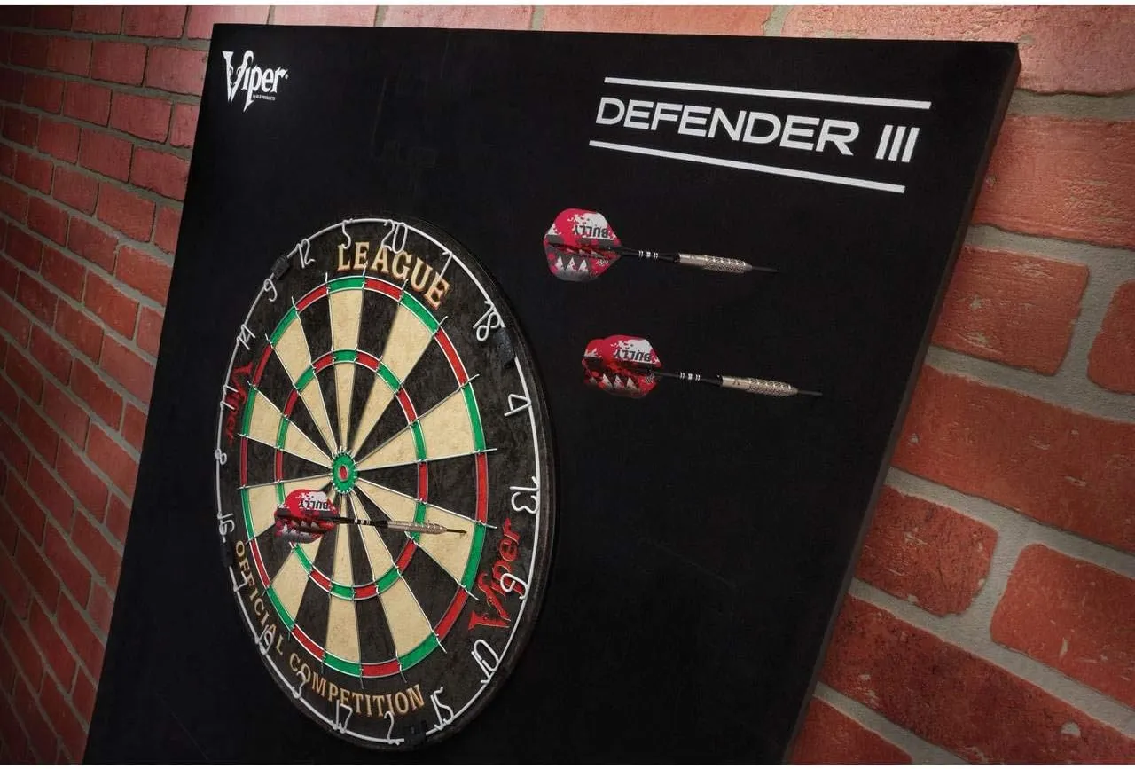 Viper Defender III Extended Length Dartboard Surround Wall Protector, Fits 17.75" and 18" Bristle Dartboards, Compression-Fit Easy Mounting, 45" H x 32" W x 1" Thickness