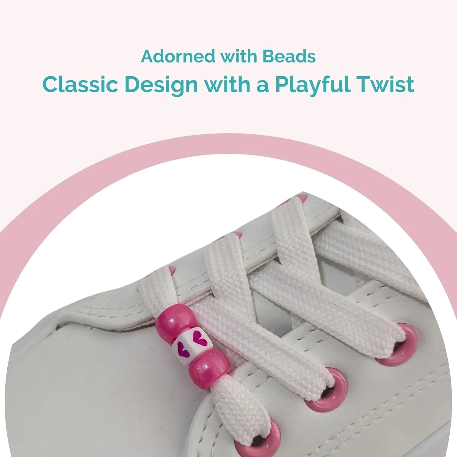 waddle wonder Girls Low Top Slip-on Elastic Band No Tie Lace Walking Shoes with Beads