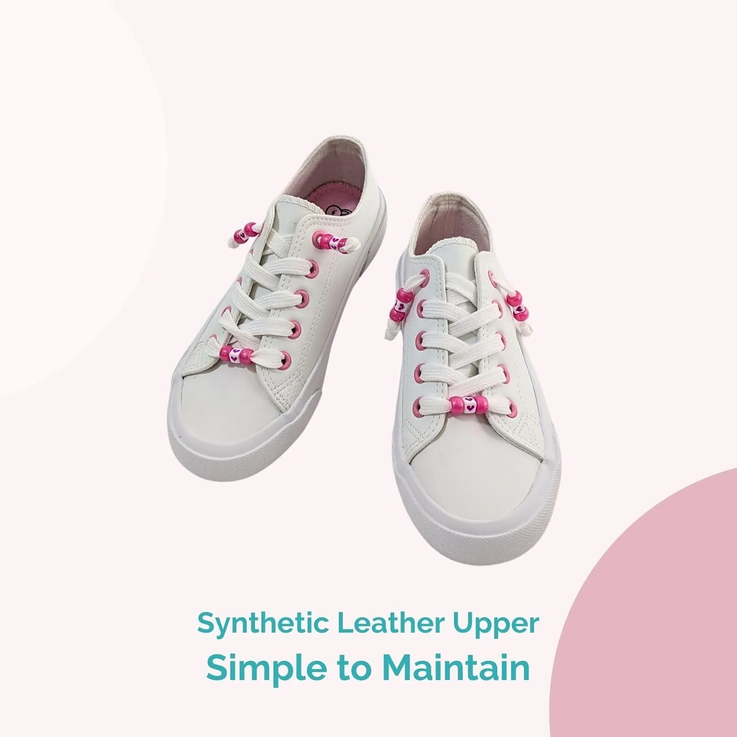 waddle wonder Girls Low Top Slip-on Elastic Band No Tie Lace Walking Shoes with Beads