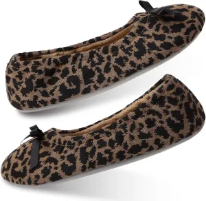 WALKFUN Portable Women's Travel House Shoes Lightweight Elastic Memory Foam Home Slippers Non-slip Outsole
