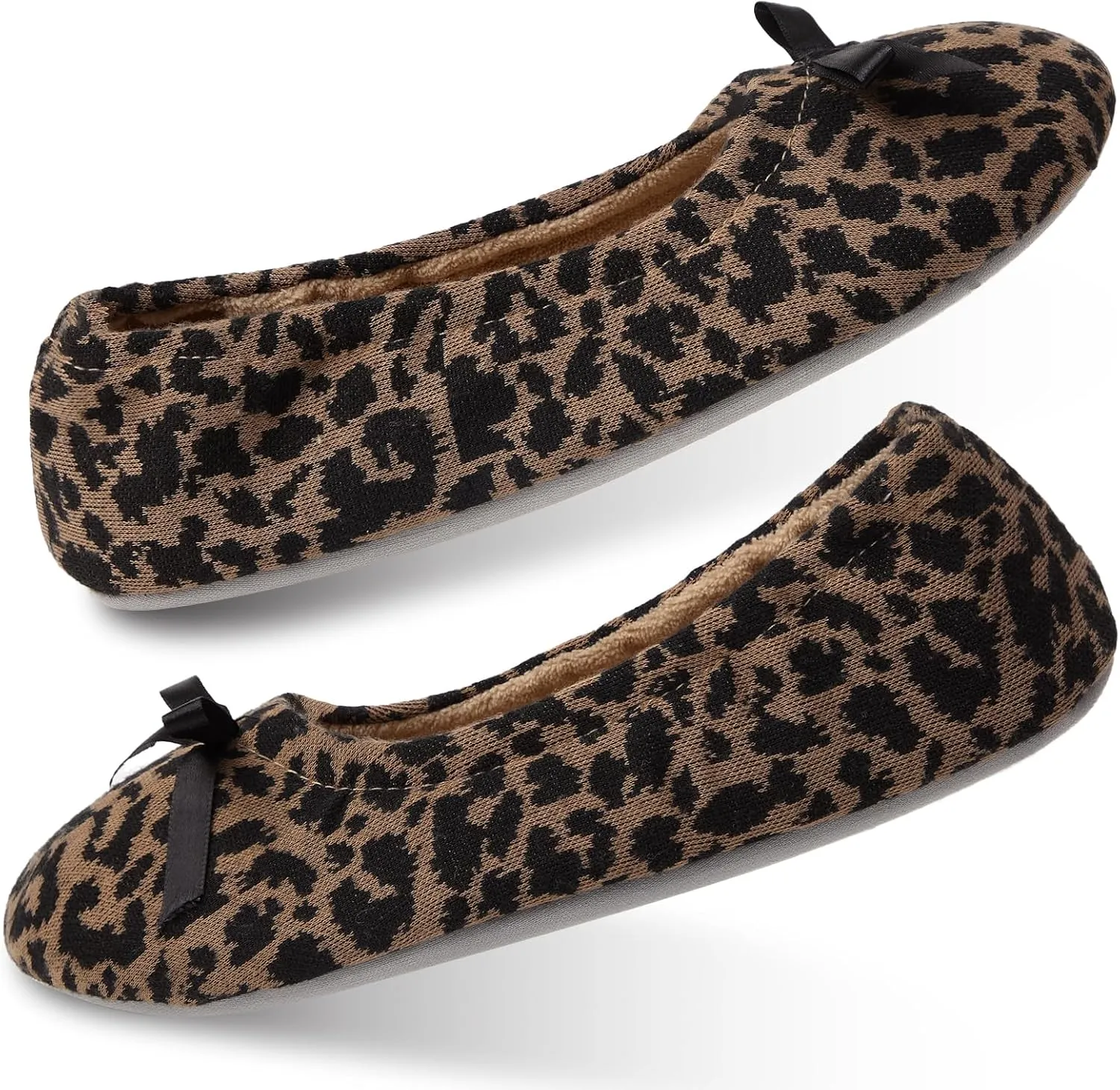 WALKFUN Portable Women's Travel House Shoes Lightweight Elastic Memory Foam Home Slippers Non-slip Outsole