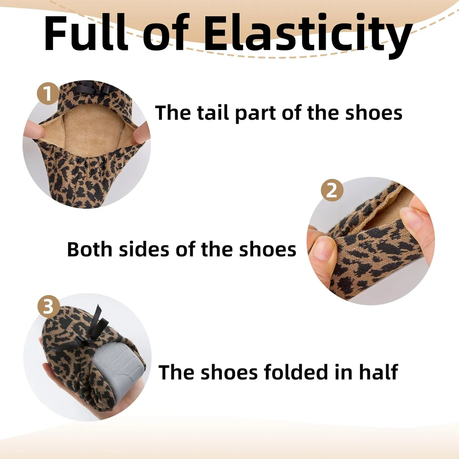 WALKFUN Portable Women's Travel House Shoes Lightweight Elastic Memory Foam Home Slippers Non-slip Outsole
