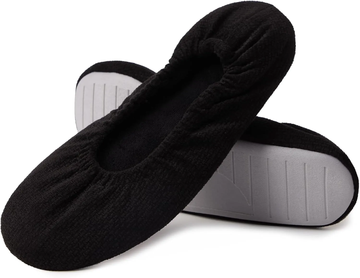 WALKFUN Portable Women's Travel House Shoes Lightweight Elastic Memory Foam Home Slippers Non-slip Outsole
