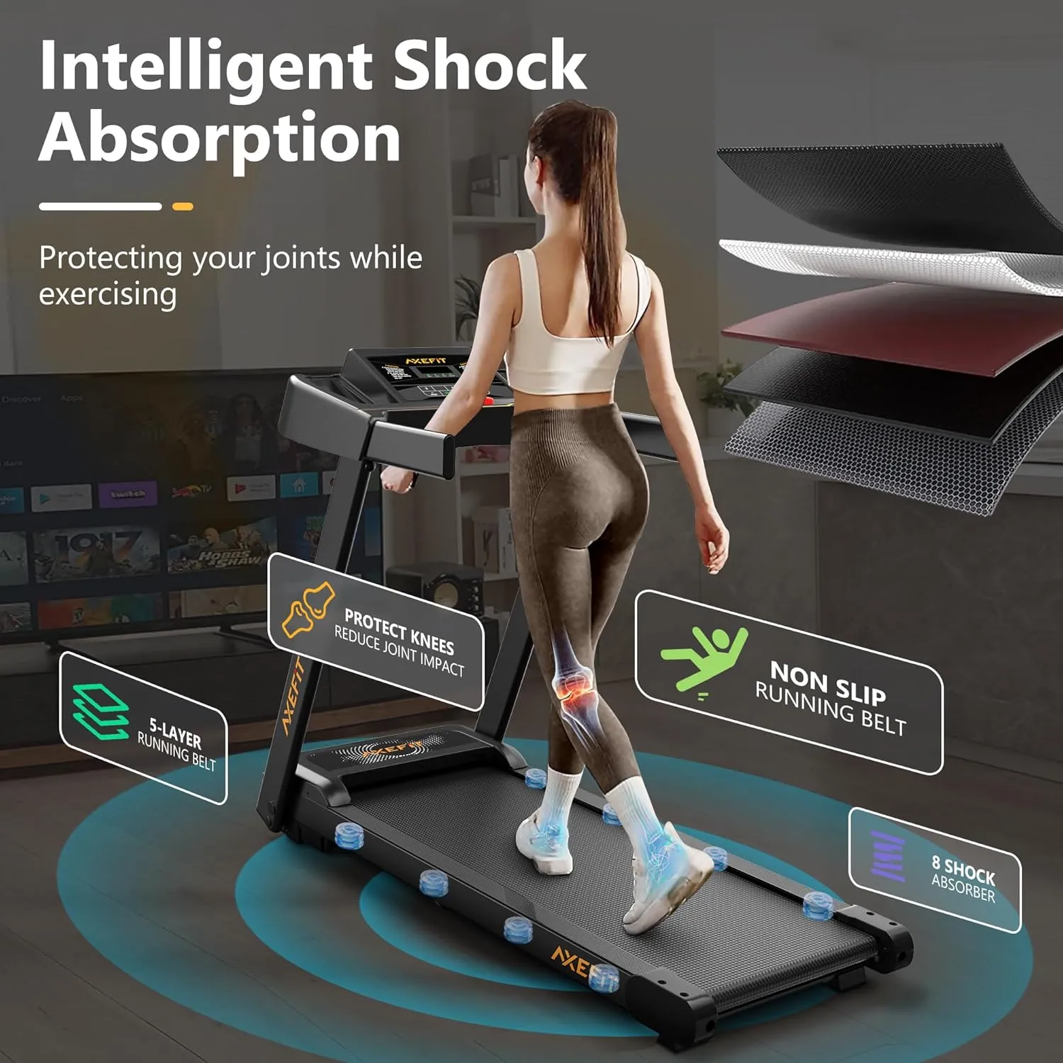 Walking Pad with Incline, Under Desk Treadmill for Home Office, 2.5HP Portable Treadmills with Panel & Remote Control, 4 in 1 Walking Running Machine Manual Incline, Compact Treadmill 265LB Capacity