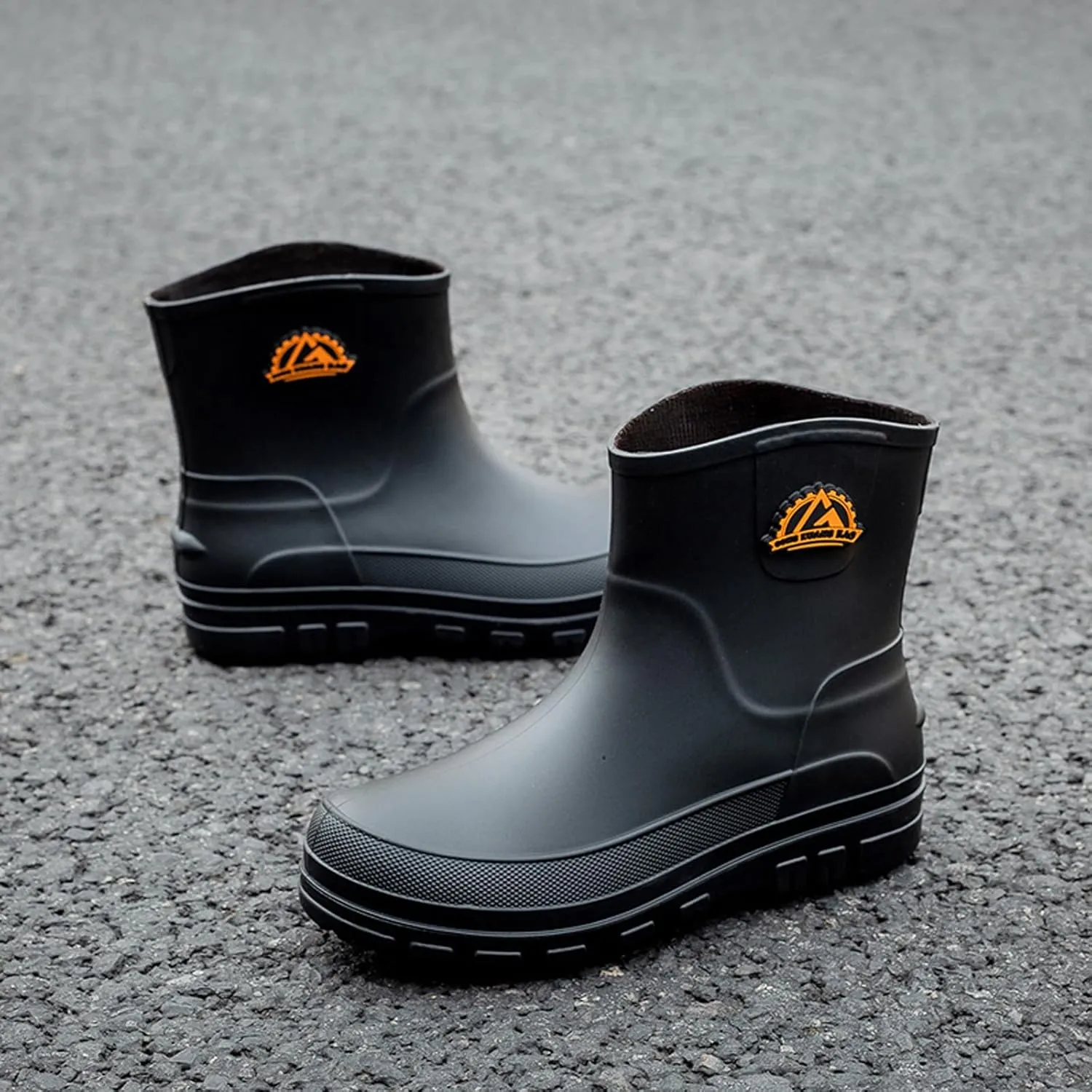 Waterproof Garden Rain Boots for Men Breathable Lightweight Mid Calf Deck Fishing Outdoor Slip Resistant Shoes