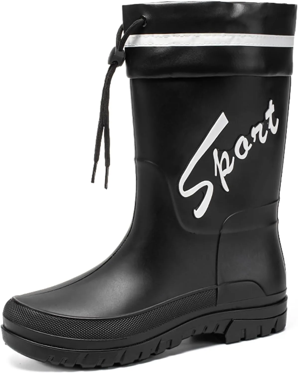 Waterproof Garden Rain Boots for Men Breathable Lightweight Mid Calf Deck Fishing Outdoor Slip Resistant Shoes