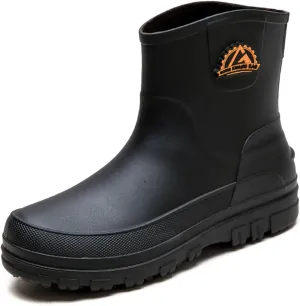 Waterproof Garden Rain Boots for Men Breathable Lightweight Mid Calf Deck Fishing Outdoor Slip Resistant Shoes