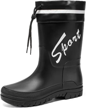 Waterproof Garden Rain Boots for Men Breathable Lightweight Mid Calf Deck Fishing Outdoor Slip Resistant Shoes