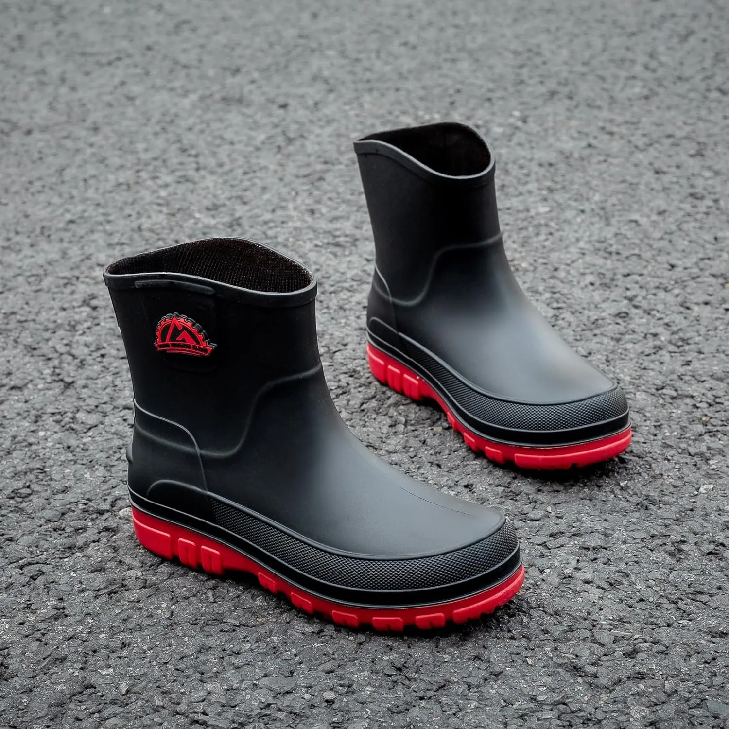 Waterproof Garden Rain Boots for Men Breathable Lightweight Mid Calf Deck Fishing Outdoor Slip Resistant Shoes