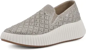 WHITE MOUNTAIN Women's Dyles Rhinestoned Woven Knit Sneaker
