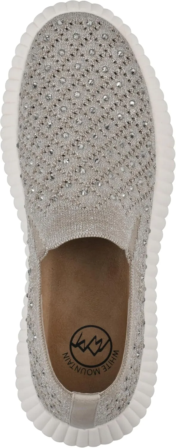 WHITE MOUNTAIN Women's Dyles Rhinestoned Woven Knit Sneaker