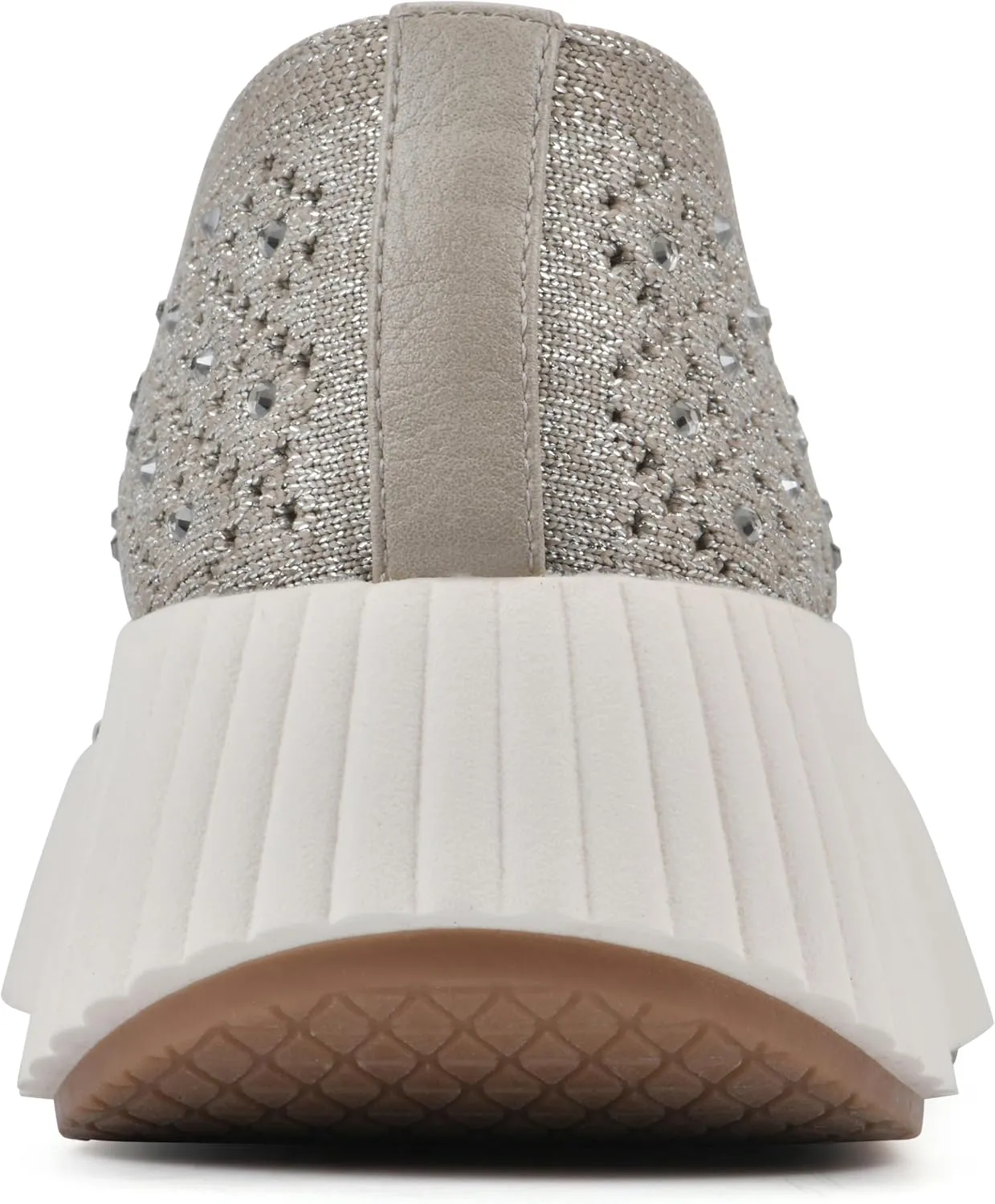 WHITE MOUNTAIN Women's Dyles Rhinestoned Woven Knit Sneaker