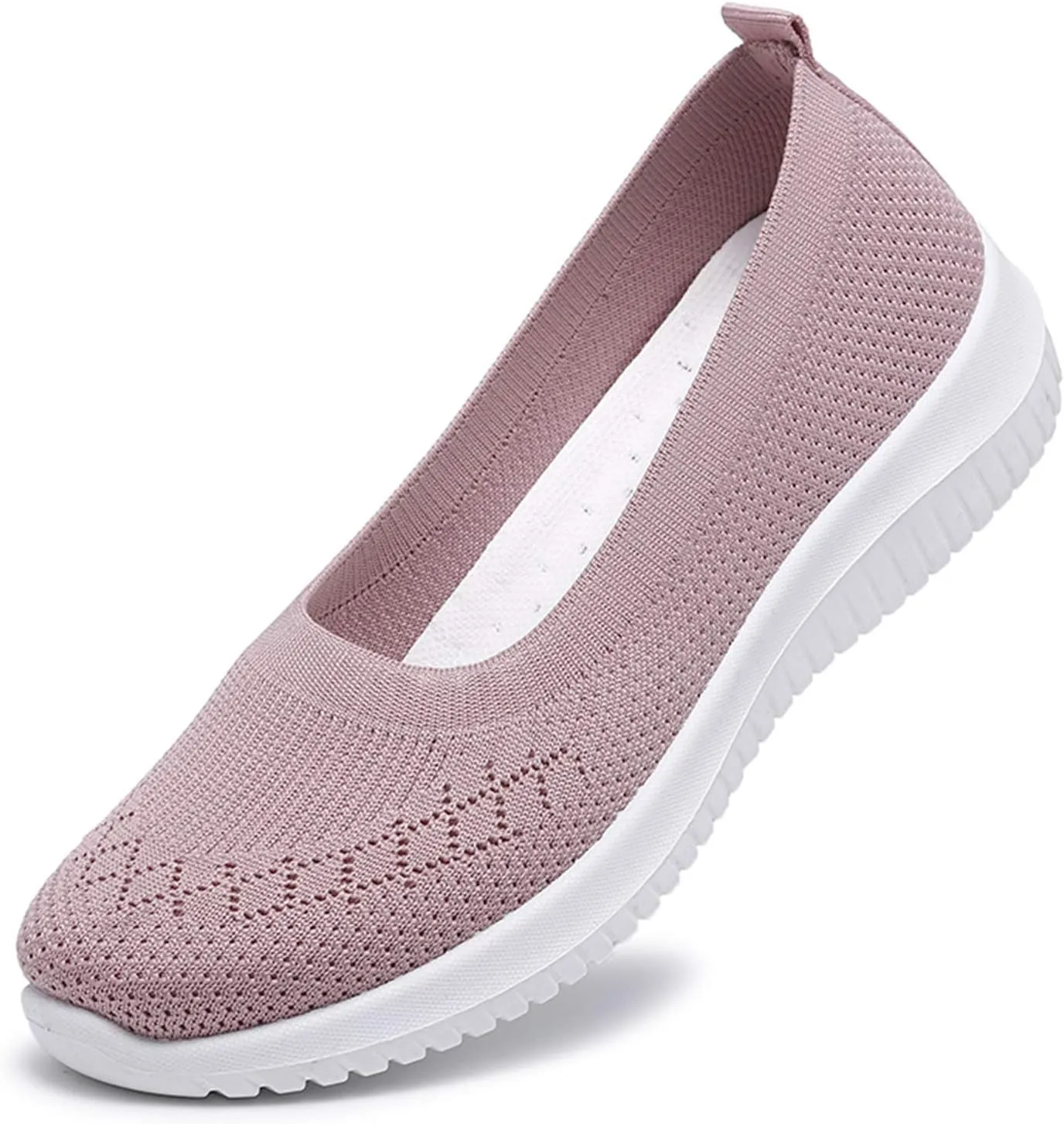 WILLFUN Women’s Breathable Walking Shoes-Slip On Mesh Knitted Flats Soft Gym Sneakers Flexible Lightweight Casual Easy Shoes