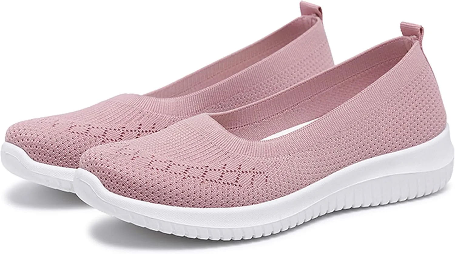 WILLFUN Women’s Breathable Walking Shoes-Slip On Mesh Knitted Flats Soft Gym Sneakers Flexible Lightweight Casual Easy Shoes