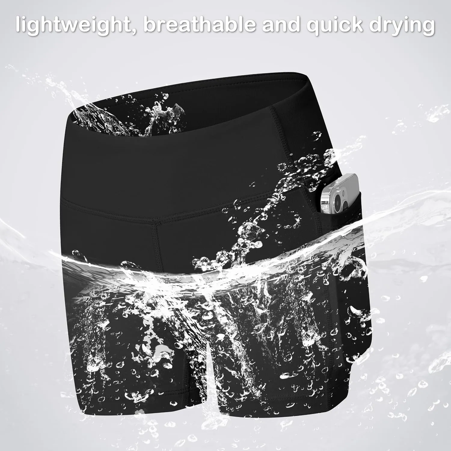 Willit Girls Swim Shorts with Pockets UPF 50  Sun Protection Swimming Bottom