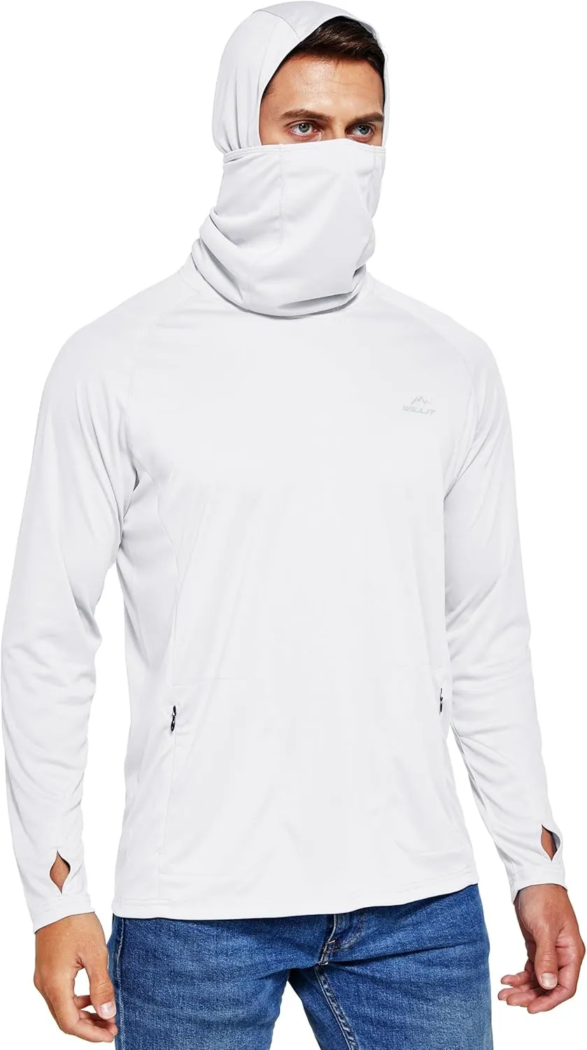 Willit Men's Sun Protection Hoodie UPF 50  Fishing Hiking Shirt Long Sleeve SPF UV Shirt Rash Guard Lightweight