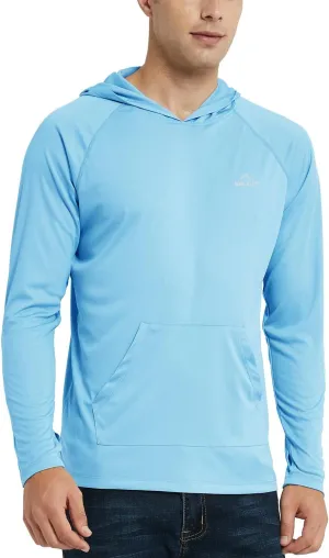 Willit Men's UPF 50  Sun Protection Hoodie Shirt Long Sleeve Rash Guard Fishing SPF Outdoor UV Shirt Lightweight Pocket