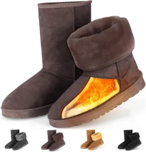 Winter Boots for Women, Classic Mid-Calf Snow Boots, Waterproof Warm Fur Lining Fashion Winter Boots for Women Girls Ladies Outdoor, Slip on & Comfortable, Anti-Slip, Size: 5-10 US