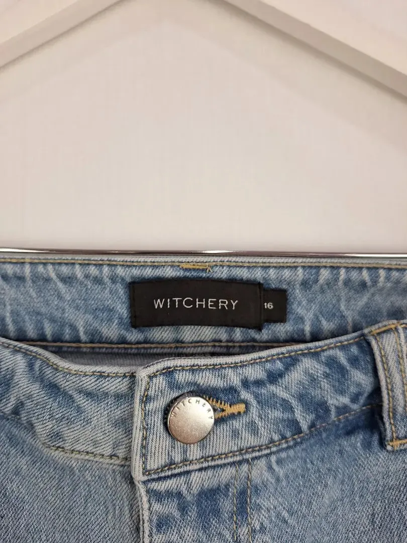 Witchery Comfy Wide-Leg Pocket Jeans Size 16