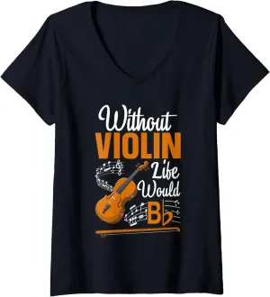 Without Violin Life Would Bb Flat V-Neck T-Shirt