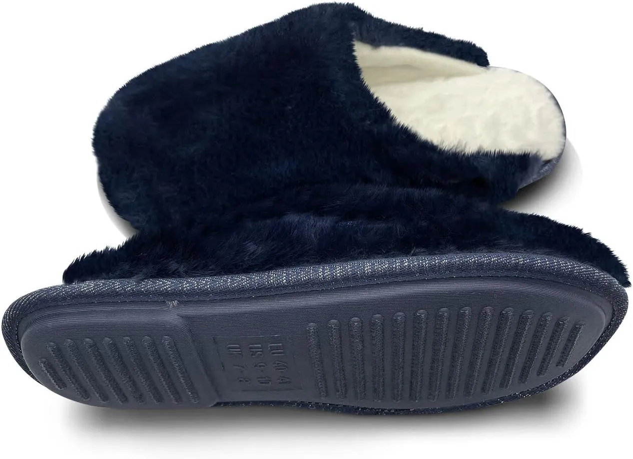 WOJWSKI Men's and Women's Slippers Memory Foam Winter House Slippers Bedroom Shoes Scuff Indoor Warm Slip On
