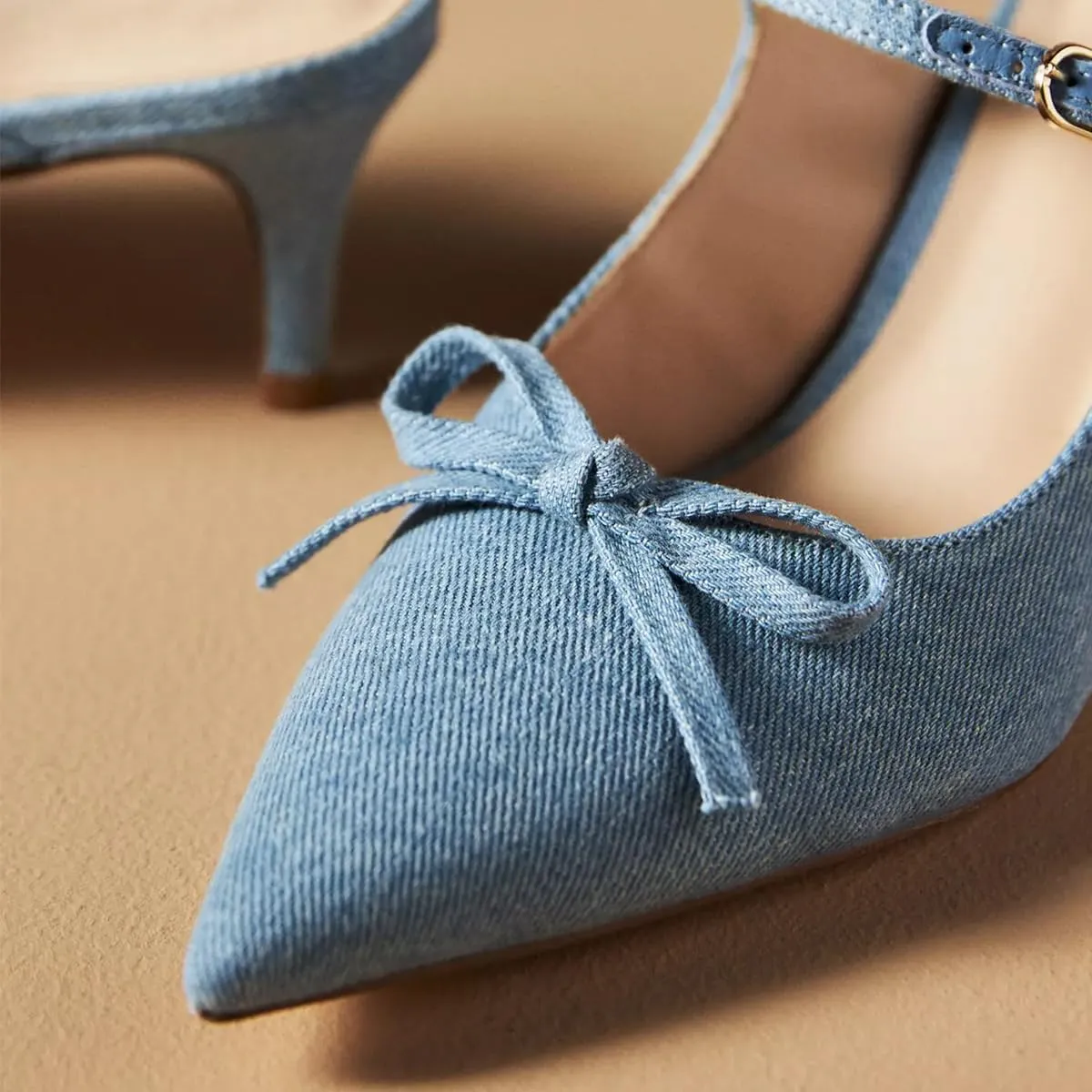 Women Bowknot Pointed Toe Slip On Mules Kitten Low Heel Ladies Stylish Summer Dress Shoes Size 4-16 US