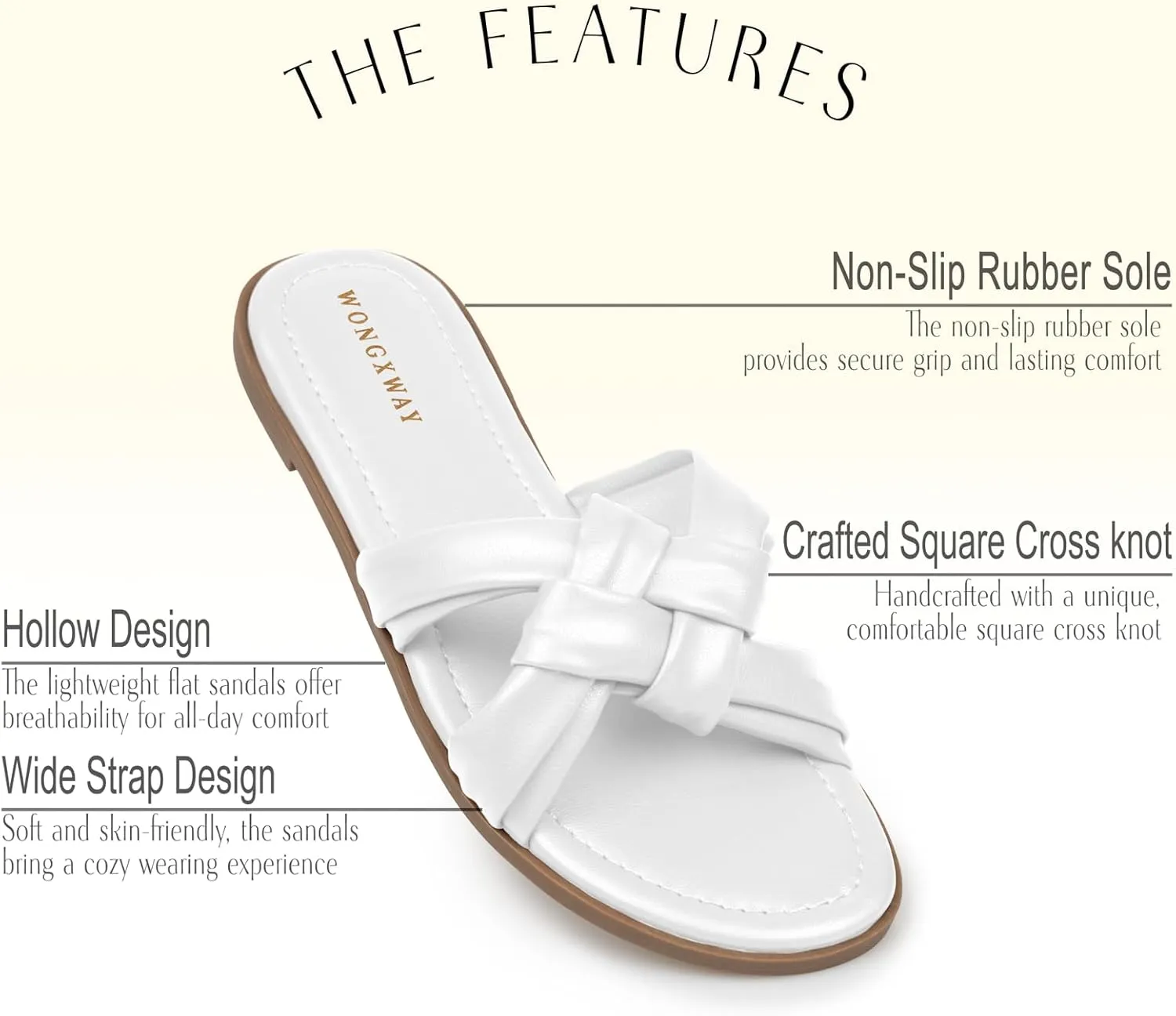 Women Dressy Sandals Strappy Knotted Slide Sandals Cute Comfy Open Toe Slip On Sandals