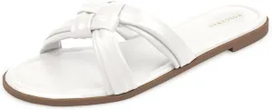 Women Dressy Sandals Strappy Knotted Slide Sandals Cute Comfy Open Toe Slip On Sandals
