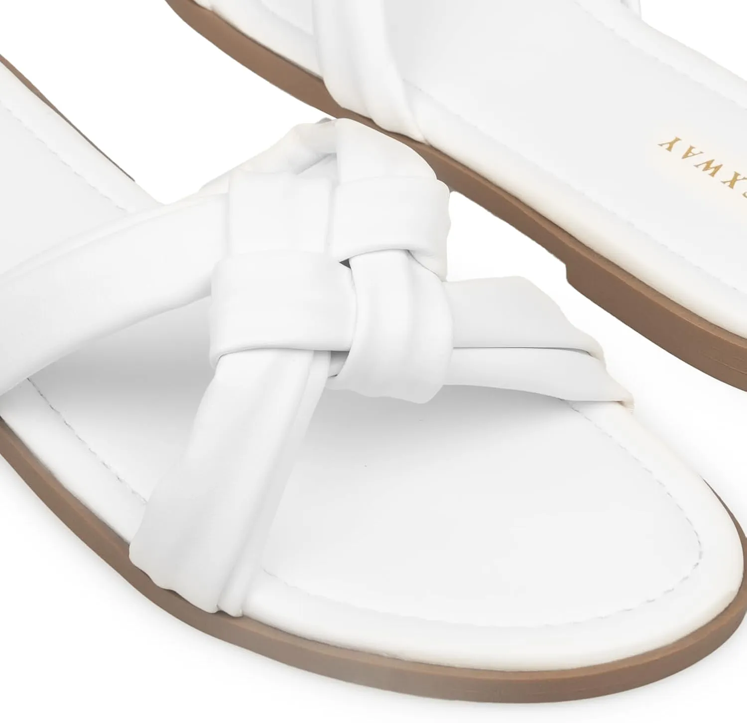 Women Dressy Sandals Strappy Knotted Slide Sandals Cute Comfy Open Toe Slip On Sandals