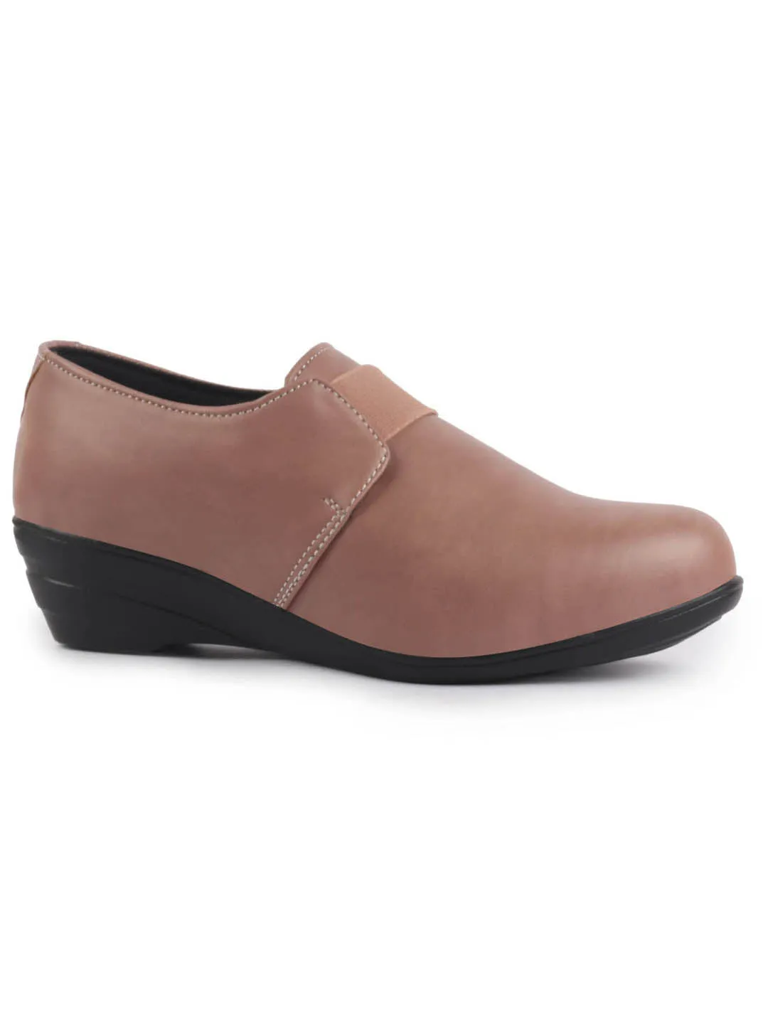 Women Elastic Strap Slip On Wedge Formal Shoes All Day Comfort Office Dress Shoes  Lightweight And Cushioned