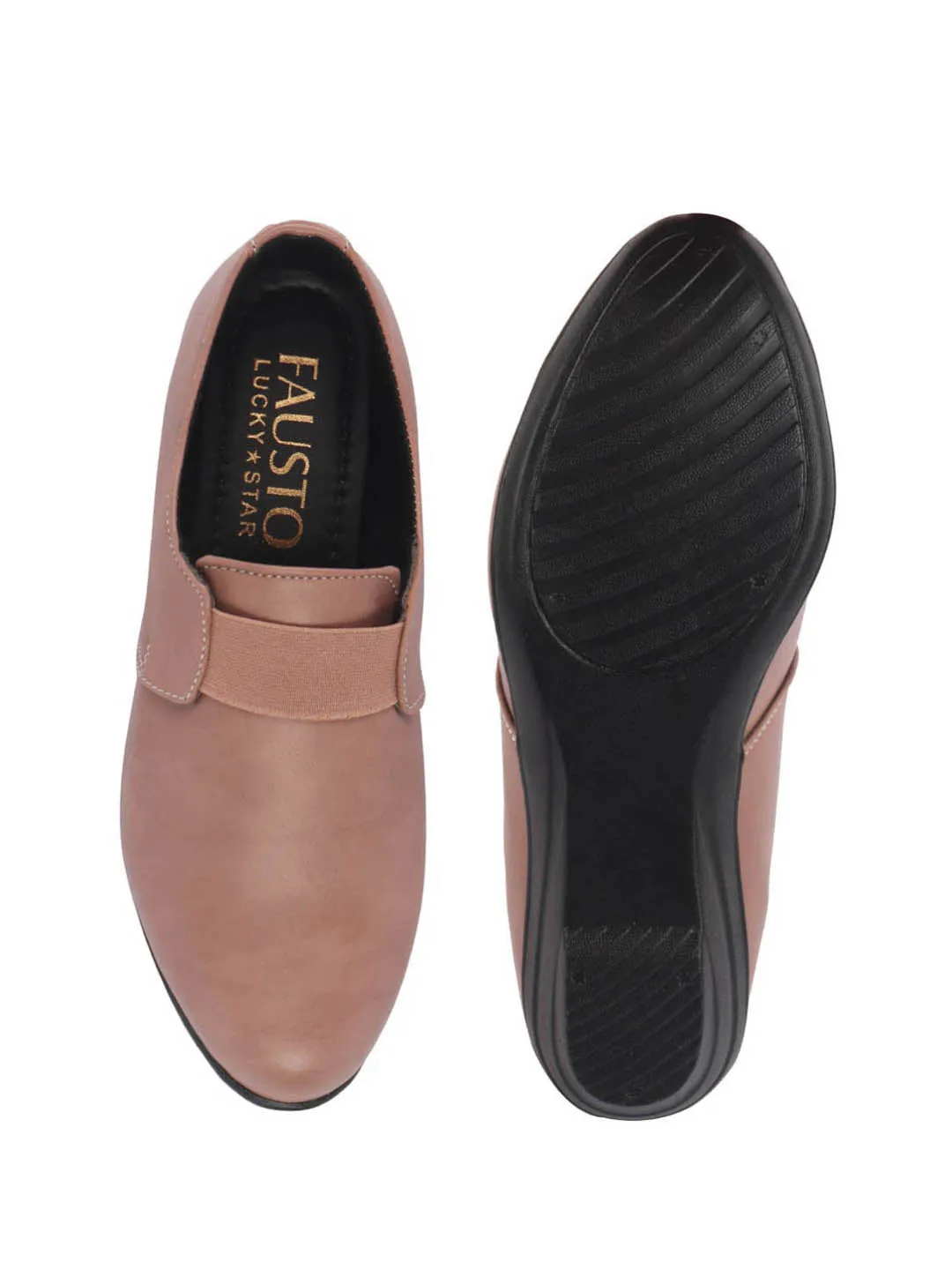 Women Elastic Strap Slip On Wedge Formal Shoes All Day Comfort Office Dress Shoes  Lightweight And Cushioned