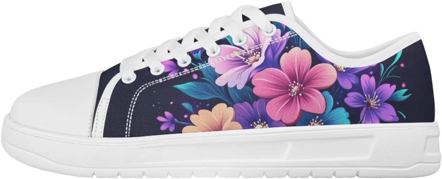 Womens Casual Sneakers Flower Shoes for Women Lightweight & Comfort Canvas Shoes
