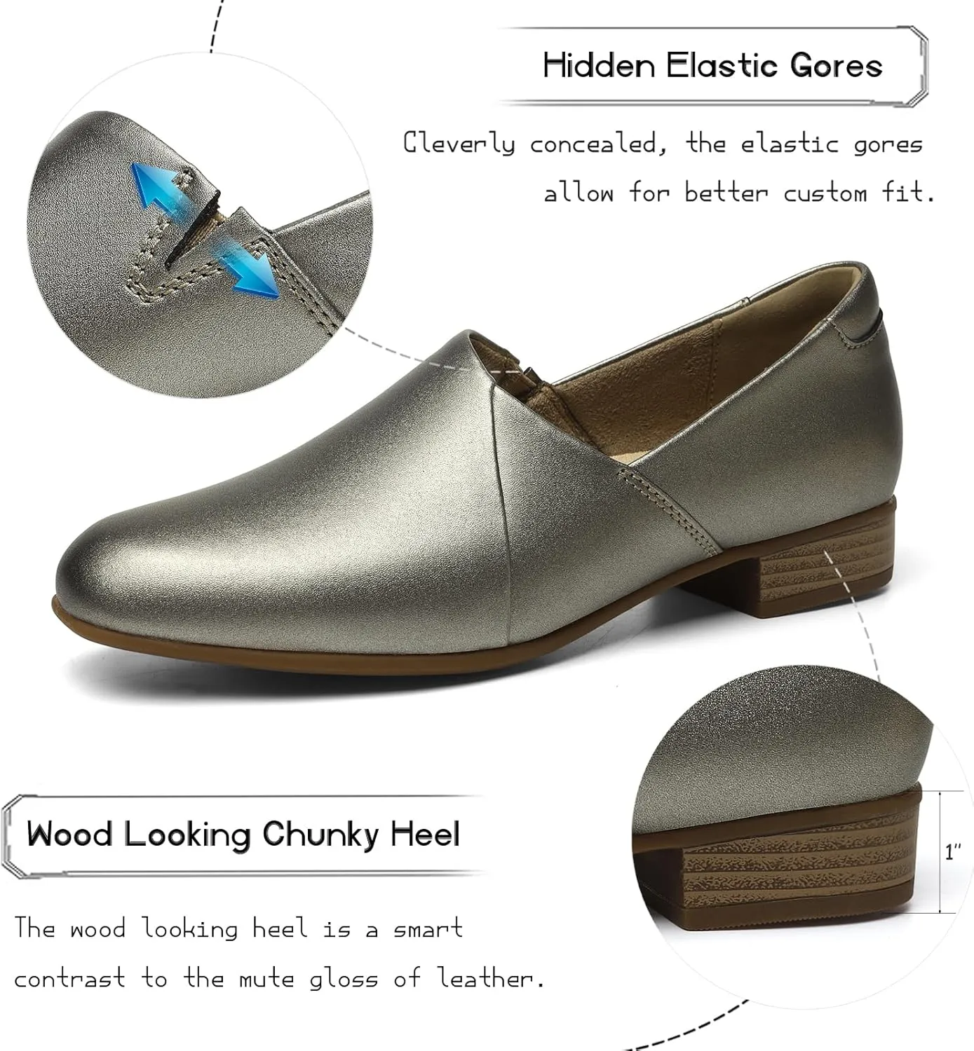 Women's Classic Comfort Dress Shoes Casual Leather Loafers Flats Cute Versatile Slip-Ons Everyday Work Shoes