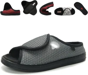 Women's Extra Wide Diabetic Edema Shoes with Adjustable Closures Easy On Off, Elderly Swollen Feet Arthritis Non Slip Orthopedic Slippers